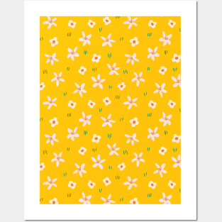 Citrus little flowers pattern Posters and Art